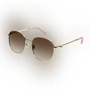 Gucci Gold Frame Sunglasses with Brown Lenses